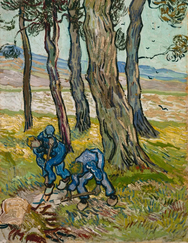 Dois cavadores entre as árvores / Os cavadores - Vincent van Gogh