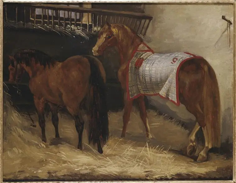 Dois cavalos no estábulo - Théodore Géricault