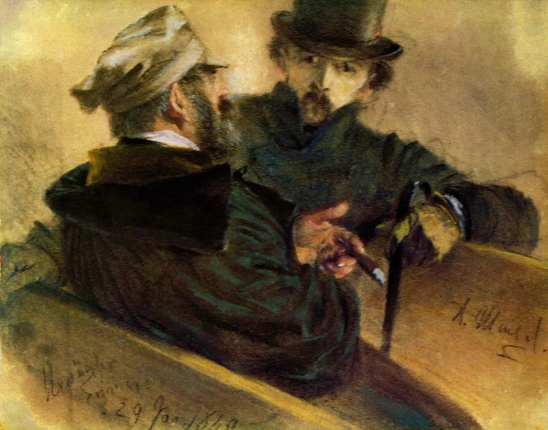 Dois eleitores em discussão - Adolph von Menzel