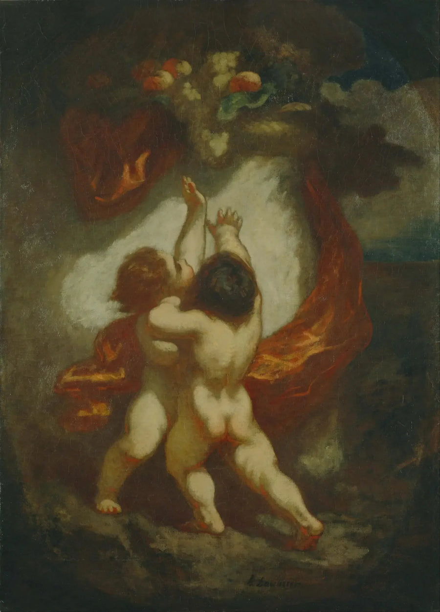 Dois crianças procurando frutas - Honoré Daumier