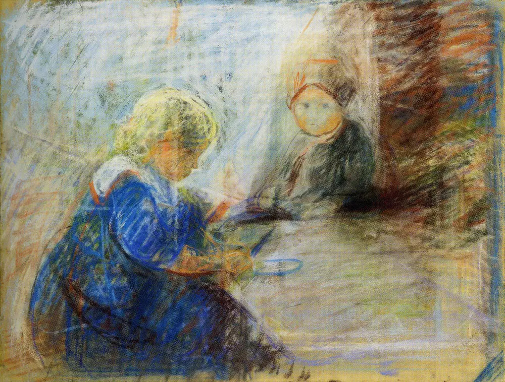 Reproduction du tableau « Deux Enfants - Edvard Munch » par Alpha Reproduction en peinture à l’huile