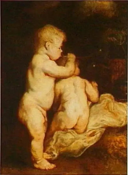 Dois crianças soprando bolhas, por volta de 1617 - Antoine van Dyck