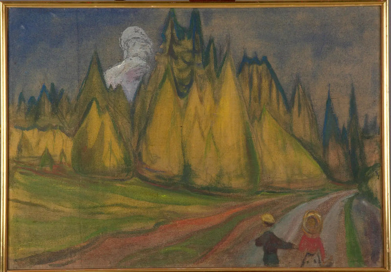 Duas Crianças no Caminho da Floresta Encantada - Edvard Munch
