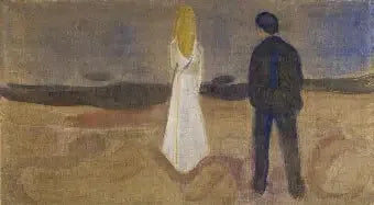 Dois Seres Humanos. Os Solitários (Frescos Reinhardt) - Edvard Munch