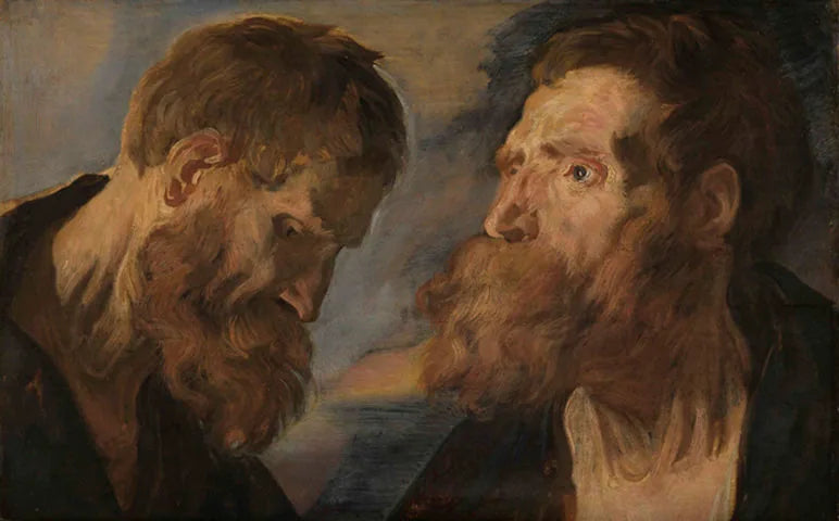 Deux études de têtes d'hommes barbus - Jacob Jordaens