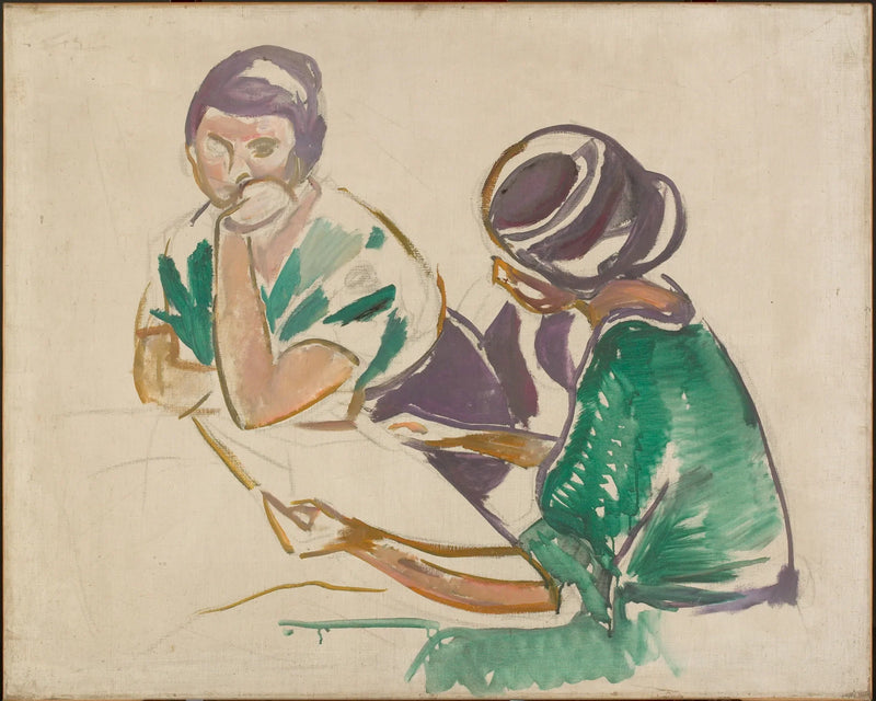 Duas Mulheres à Mesa - Edvard Munch