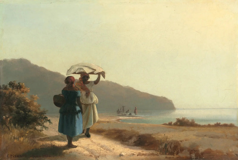 Duas Mulheres conversando à beira-mar, Saint-Thomas - Camille Pissarro