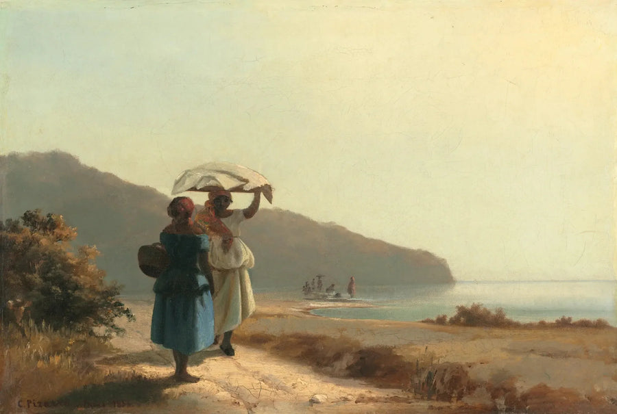 Duas Mulheres conversando à beira-mar, Saint-Thomas - Camille Pissarro