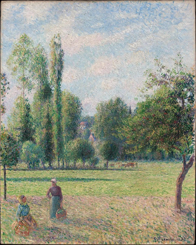 Duas mulheres no campo em Éragny - Camille Pissarro