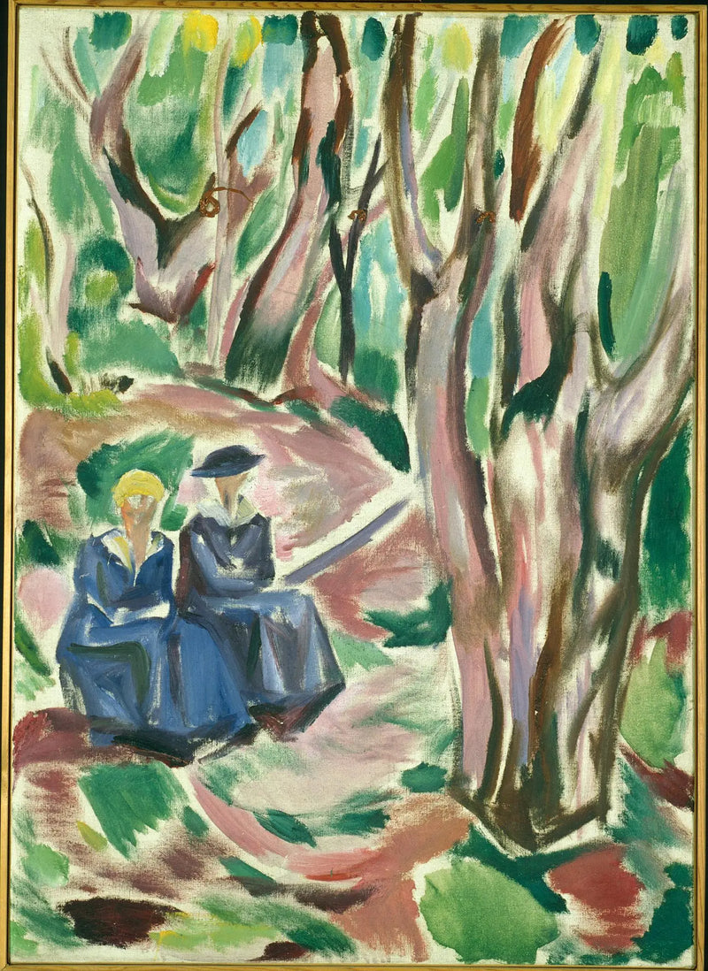 Duas Mulheres na Floresta em Ekely - Edvard Munch