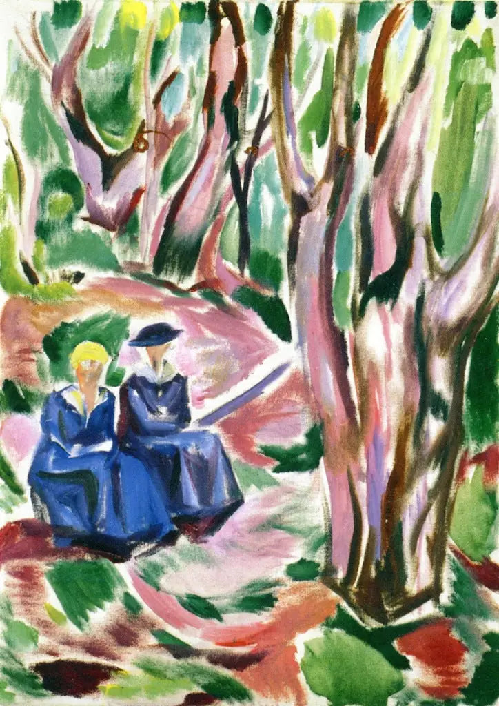 Duas Mulheres na Floresta em Ekely - Edvard Munch