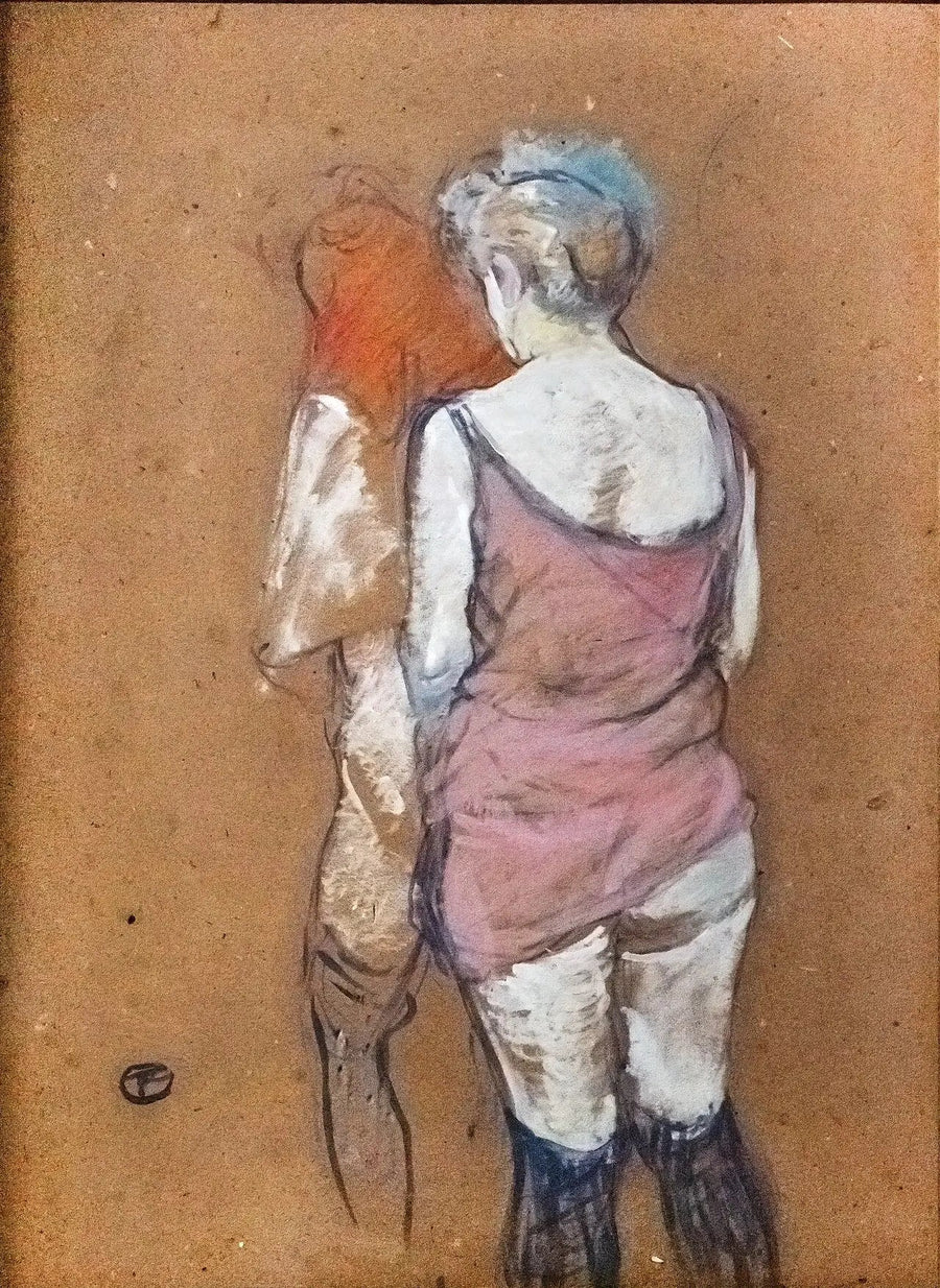 Duas mulheres semi-nuas de costas. Casa da rua dos Moinhos - Henri de Toulouse-Lautrec
