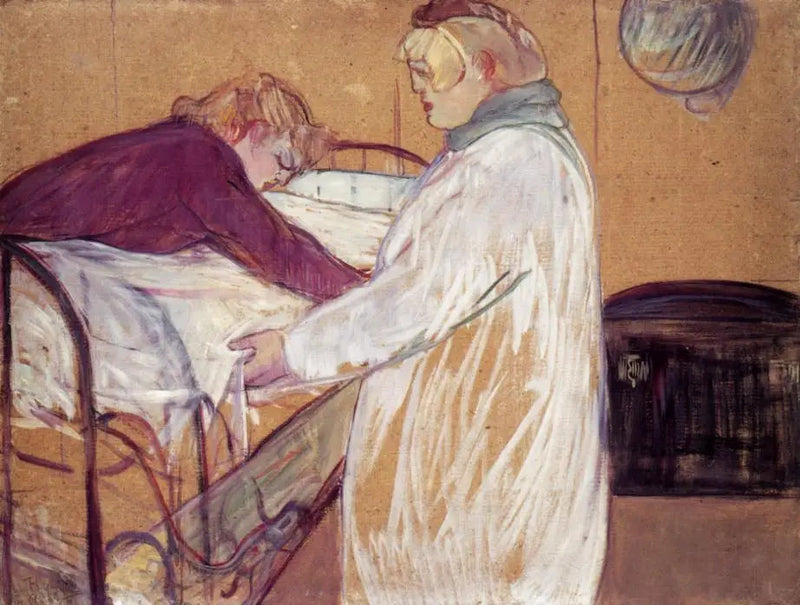Duas mulheres arrumando a cama - Henri de Toulouse-Lautrec
