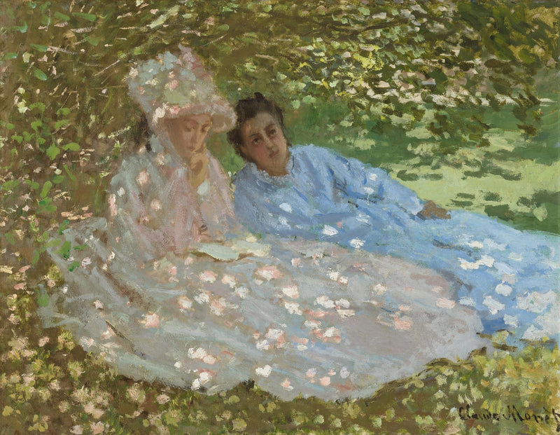 Duas mulheres em um jardim, por volta de 1872 - Claude Monet