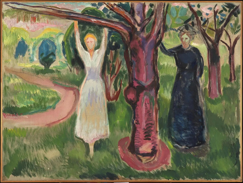 Duas Mulheres sob uma Árvore no Jardim - Edvard Munch