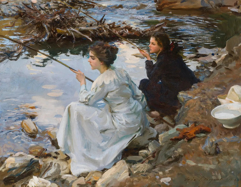 Duas meninas pescando - John Singer Sargent