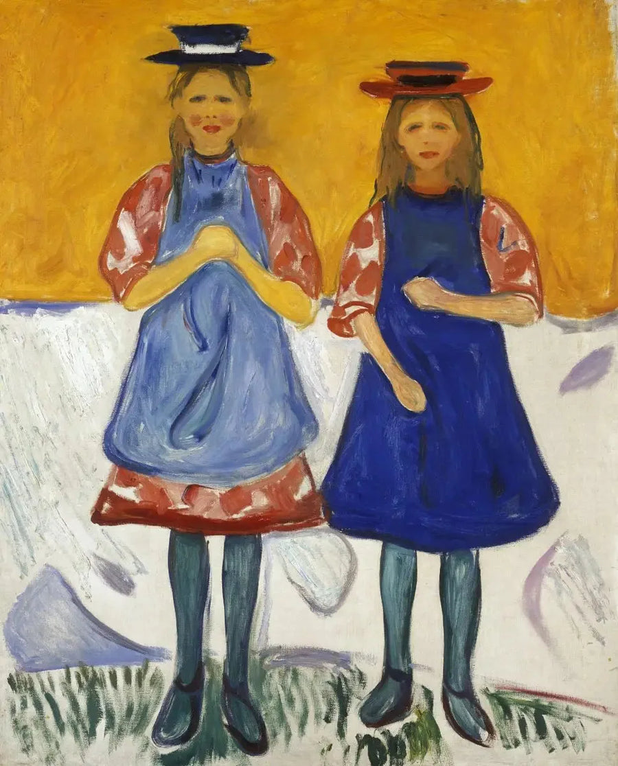 Duas Meninas com Avental Azul - Edvard Munch