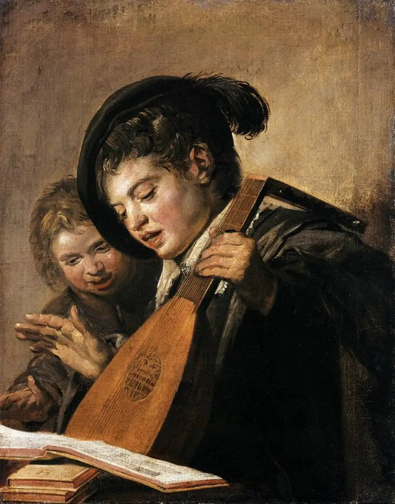 Dois Rapazes brincando e cantando - Frans Hals