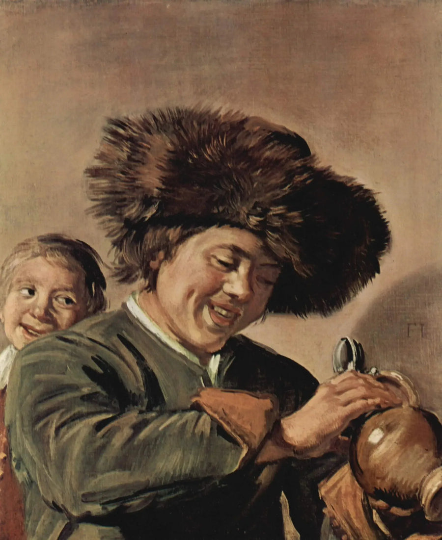 Dois rapazes rindo com cerveja - Frans Hals