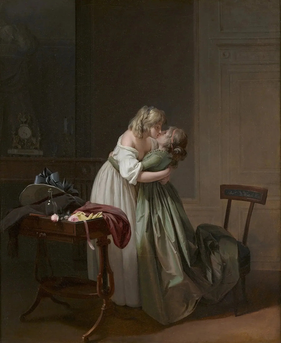 Duas jovens mulheres se beijando - Louis-Léopold Boilly