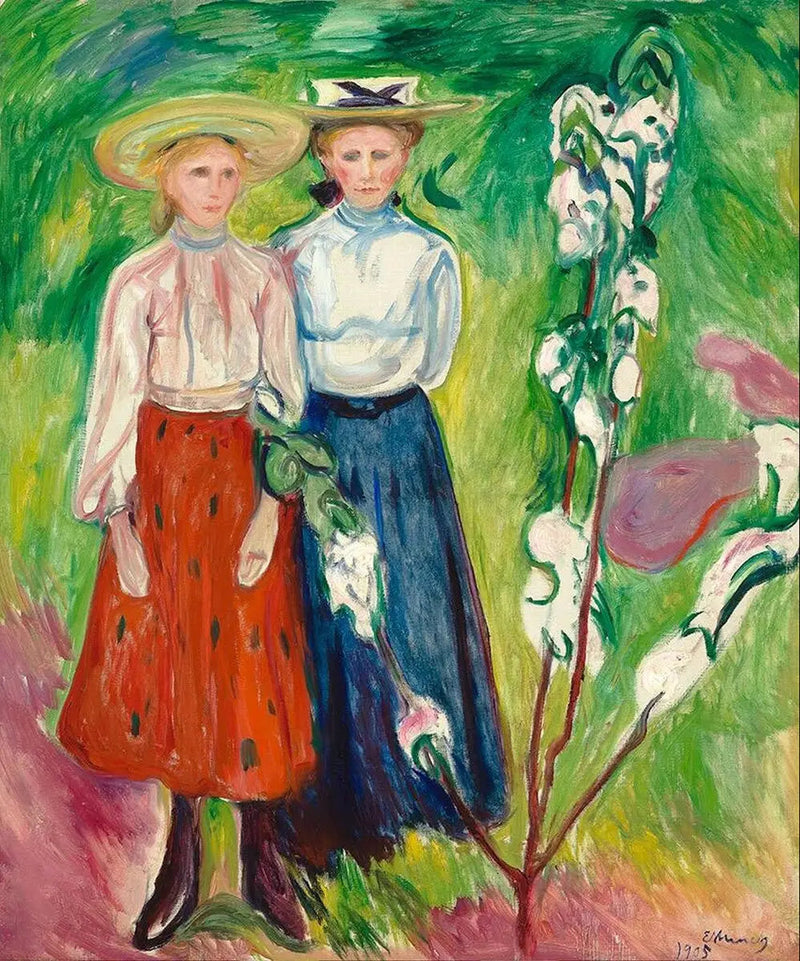 Duas Jovens Meninas no Jardim - Edvard Munch