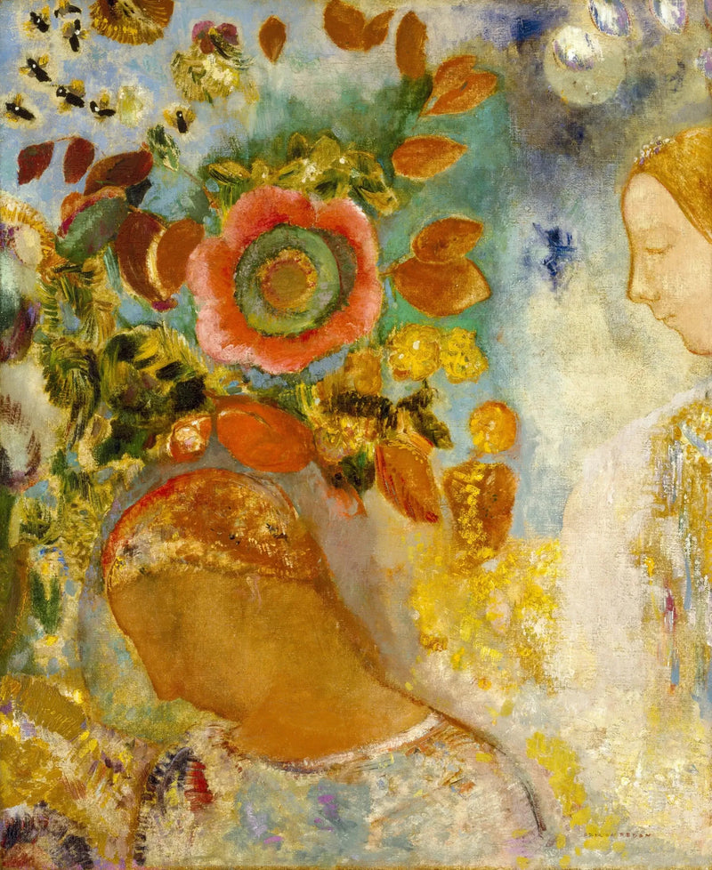 Duas jovens entre as flores - Odilon Redon