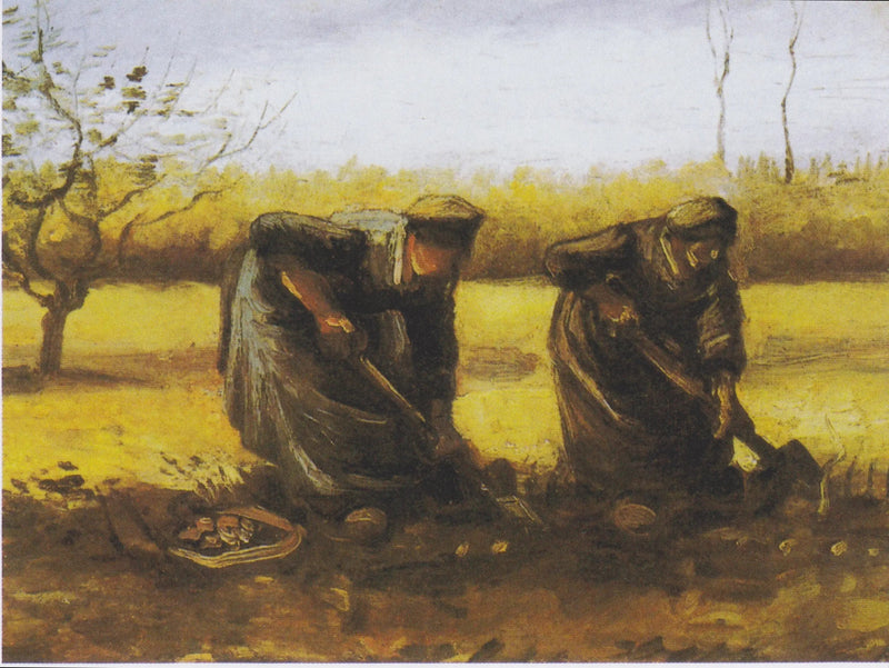 Duas camponesas cavando batatas - Vincent van Gogh