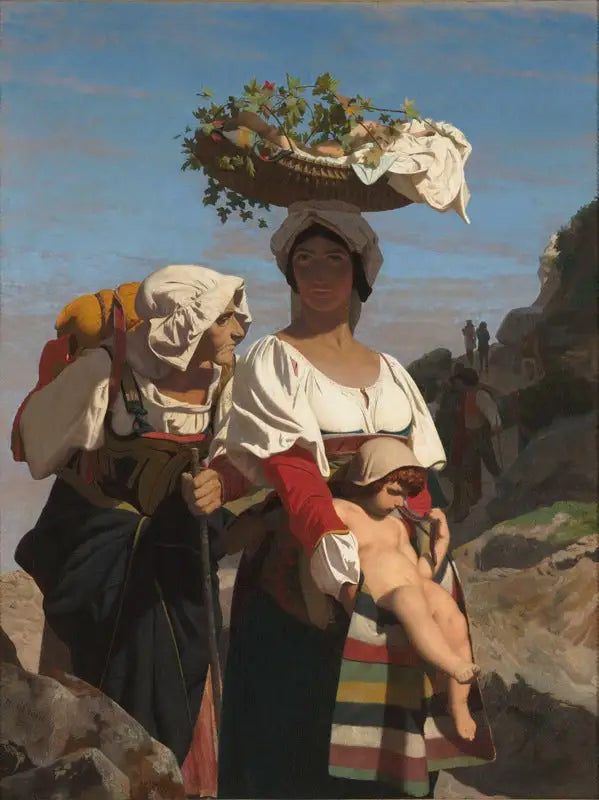 Duas Camponesas italianas e uma criança - Jean-Léon Gérôme