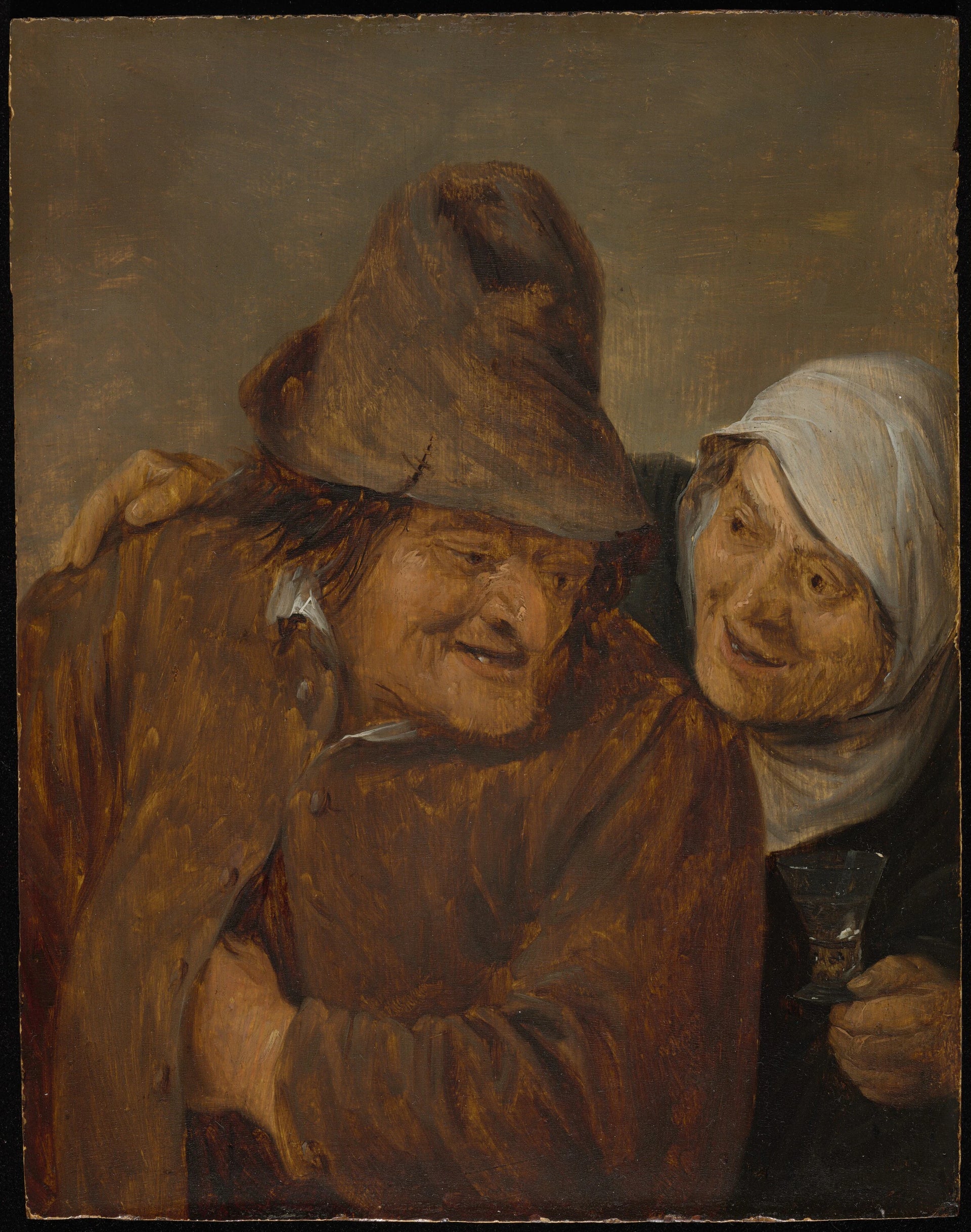 Deux paysans avec un verre de vin - David Teniers the Younger