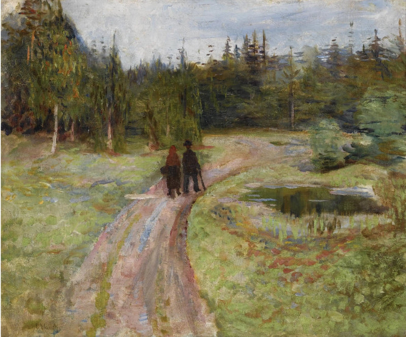 Duas Pessoas no Caminho da Floresta - Edvard Munch