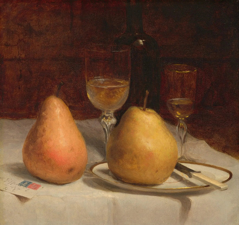 Duas peras sobre uma mesa - Sanford Robinson Gifford