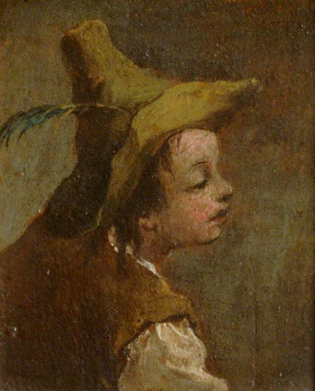 Dois quadros: uma cabeça de menino e uma cabeça de menina (diptyque, painel esquerdo) - Francesco Guardi