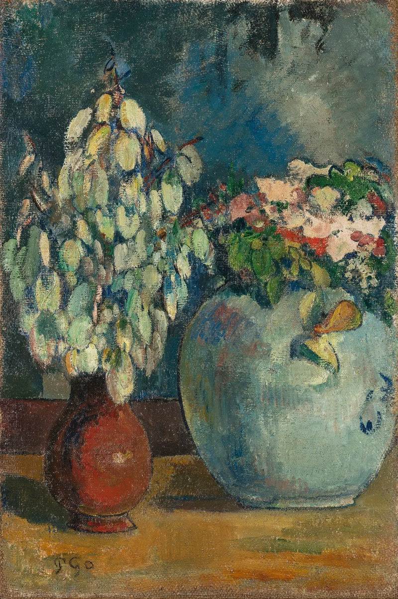 Dois vasos de flores - Paul Gauguin