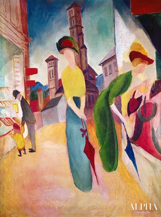 Devant le magasin de chapeaux - August Macke - Reproductions de tableaux et peintures haut de gamme