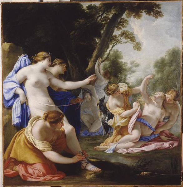Diane descobrindo a gravidez de Callisto - Eustache Le Sueur