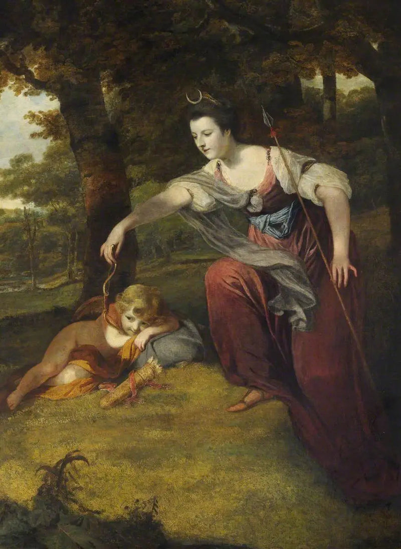 Diane desarmando Cupido: Elizabeth Dashwood, duquesa de Manchester (1741-1832) e seu filho George Montagu, visconde Manderville (1763-1772) - Joshua Reynolds