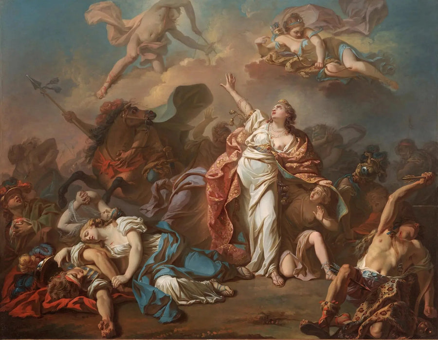 Diana e Apolo perfurando com suas flechas os filhos de Níobe - Jacques-Louis David