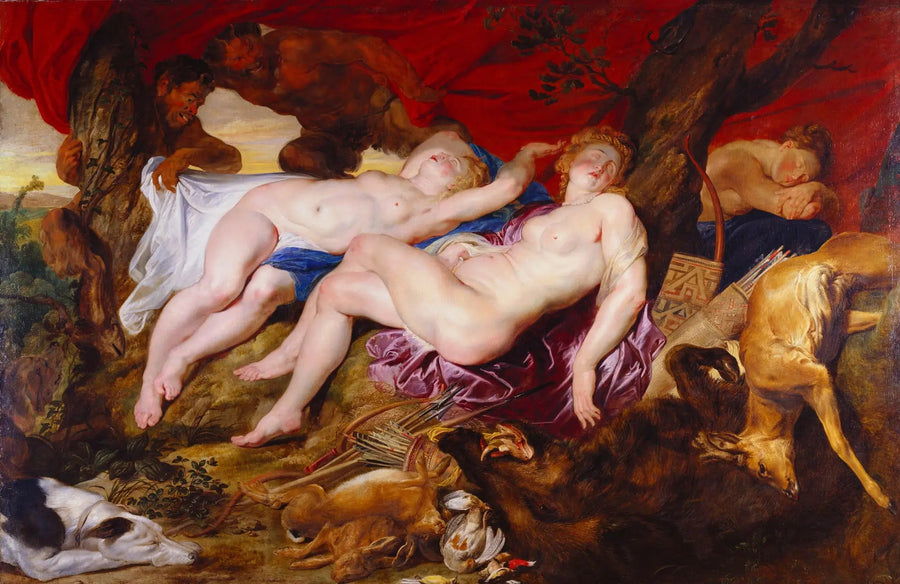Diane e suas ninfas espionadas pelos sátiros - Peter Paul Rubens