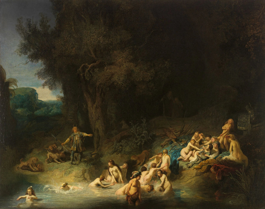 Diana e suas ninfas surpreendidas no banho por Actéon - Rembrandt