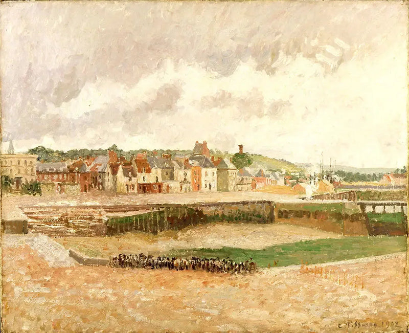 Dieppe. Dársena de pesca, maré baixa - Camille Pissarro