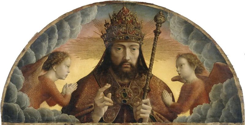 Deus Pai abençoando entre dois anjos - Gérard David