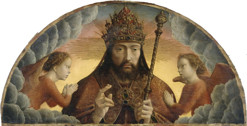 Deus Pai abençoando entre dois anjos - Gérard David