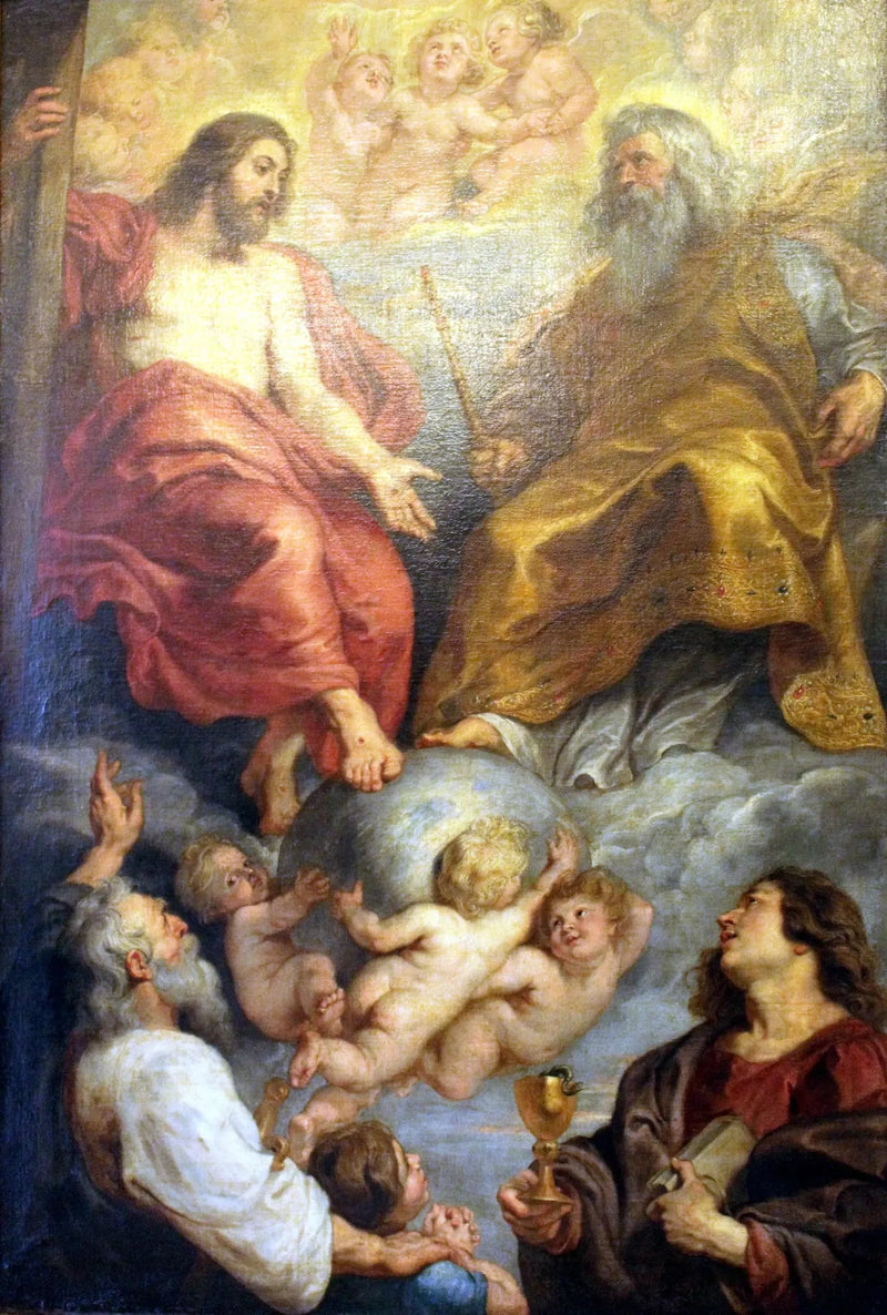 Deus Pai e Cristo com os santos Paulo e João, 1616-1617 - Peter Paul Rubens