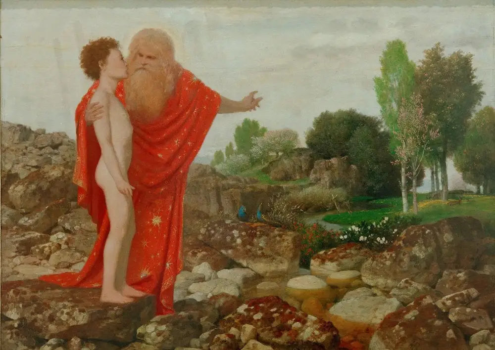 Dieu le Père montre à Adam le Paradis - Arnold Böcklin image 1 tableau peint à l’huile sur toile