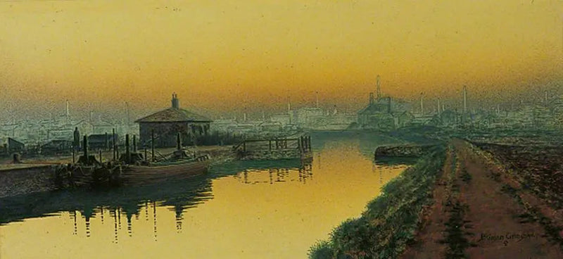Domingo à noite, Knostrop Cut, Leeds - John Atkinson Grimshaw
