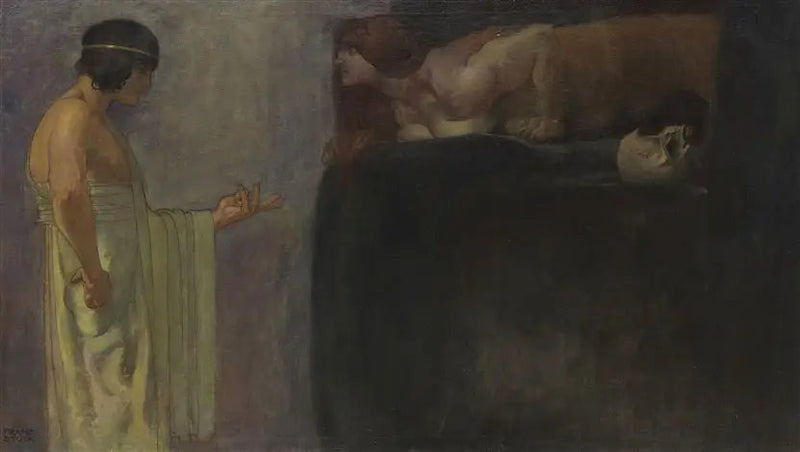 Édipo resolve o enigma da Esfinge - Franz von Stuck