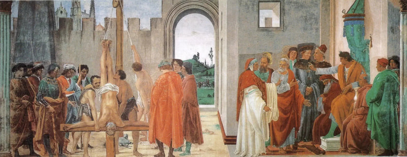 Disputa com Simon Magus e a Crucificação de Pedro - Filippino Lippi