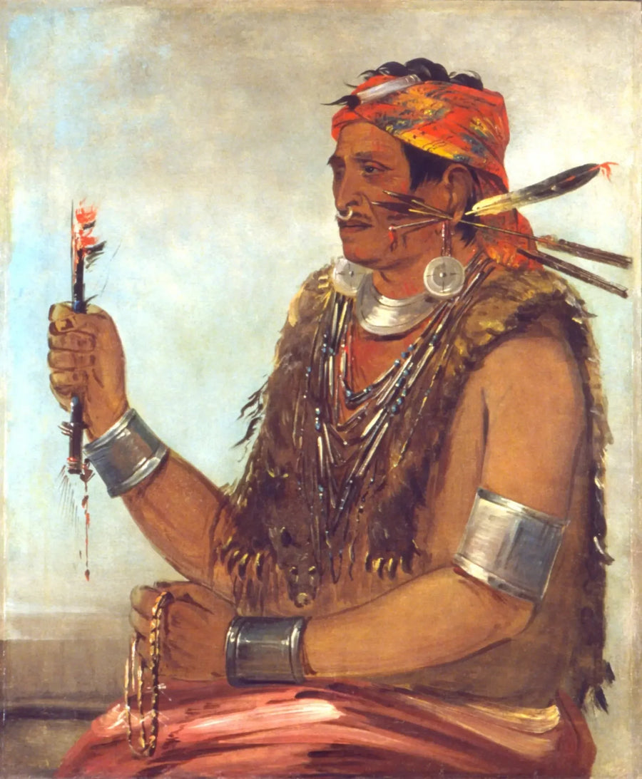 Dix-sqúat-a-way, A Porta Aberta, Conhecido como o Profeta, Irmão de Tecumseh - George Catlin