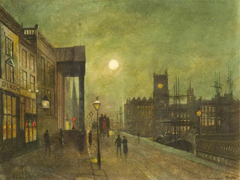 Docas de Liverpool (painel 3 de 5) - John Atkinson Grimshaw