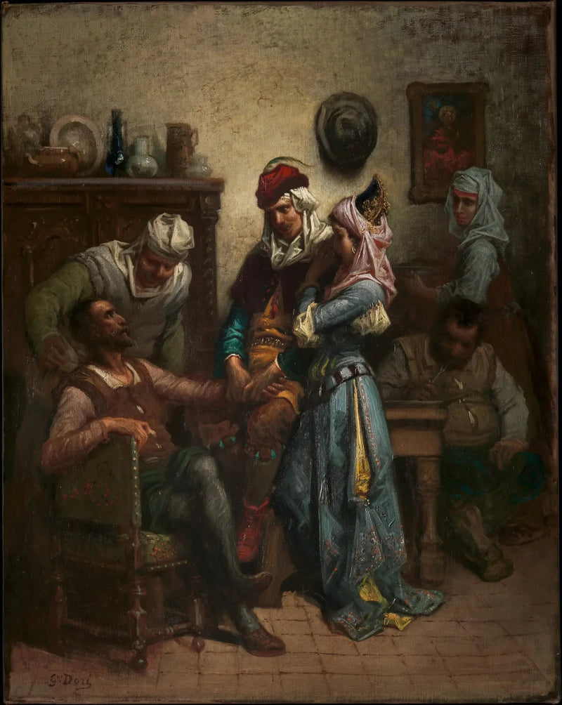 Don Quixote e Sancho Pança divertidos por Basile e Quitéria - Gustave Doré